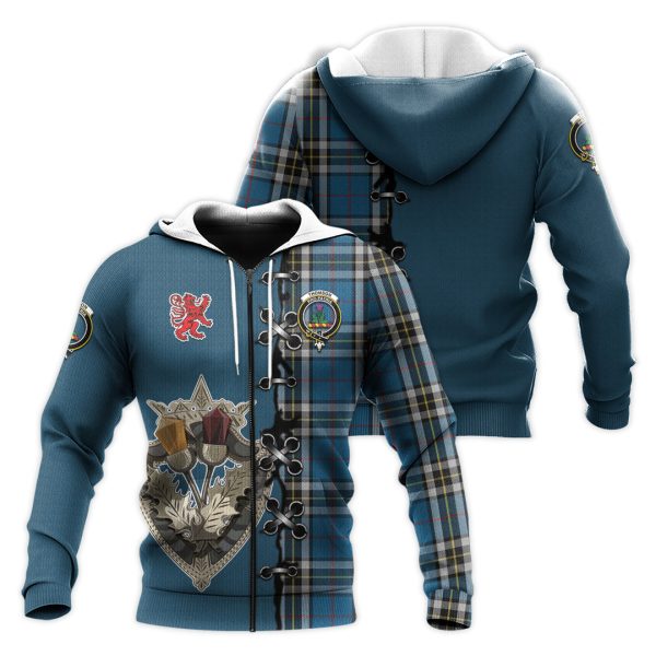 Thomson Dress Blue Tartan Hoodie - Lion Rampant And Celtic Thistle Style Online Sale