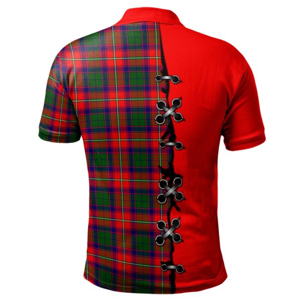 Hopkirk Tartan Polo Shirt - Lion Rampant And Celtic Thistle Style Cheap - Image 2