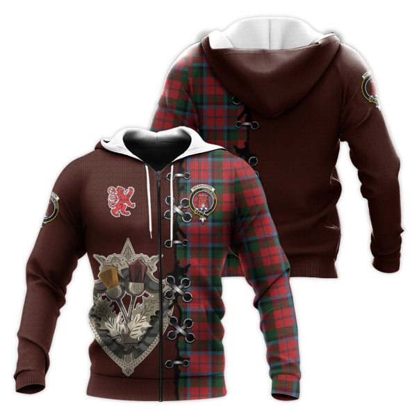 MacNaughton Tartan Hoodie - Lion Rampant And Celtic Thistle Style Sale