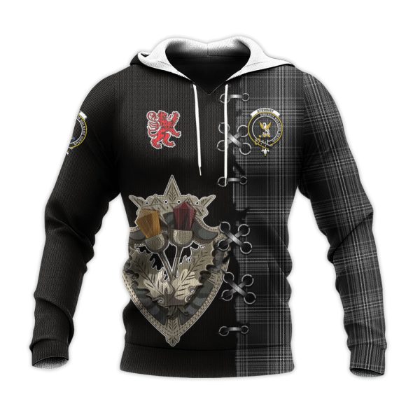 Stewart Mourning Tartan Hoodie - Lion Rampant And Celtic Thistle Style Supply - Image 2