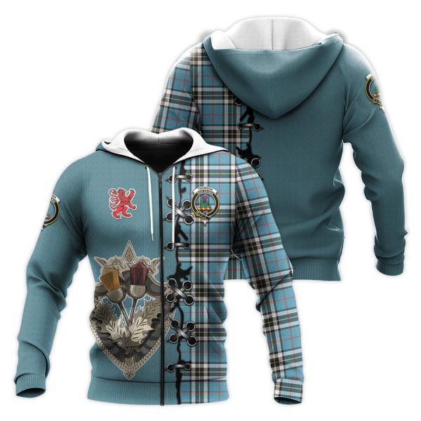 Thomson Tartan Hoodie - Lion Rampant And Celtic Thistle Style For Discount