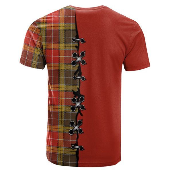 Buchanan Old Set Weathered Tartan T-shirt - Lion Rampant And Celtic Thistle Style Sale - Image 2