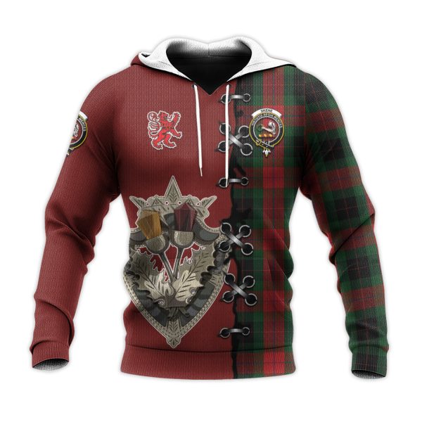 Skene of Cromar Black Tartan Hoodie - Lion Rampant And Celtic Thistle Style Discount - Image 2