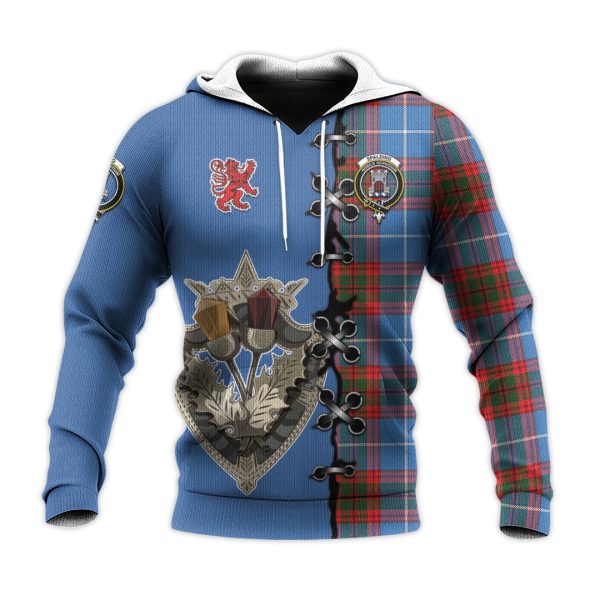 Spalding Tartan Hoodie - Lion Rampant And Celtic Thistle Style on Sale - Image 2