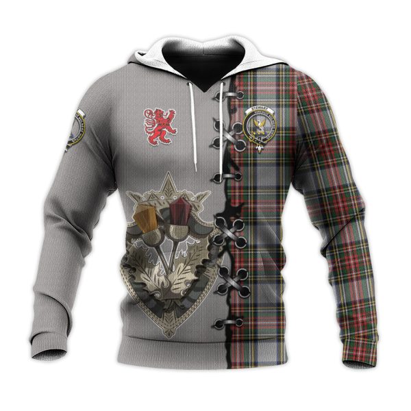 Stewart Dress Tartan Hoodie - Lion Rampant And Celtic Thistle Style Hot on Sale - Image 2
