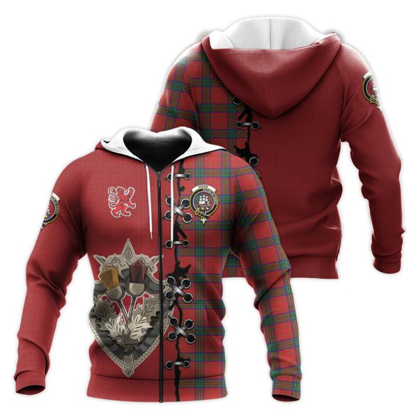 Wood Dress Tartan Hoodie - Lion Rampant And Celtic Thistle Style Online