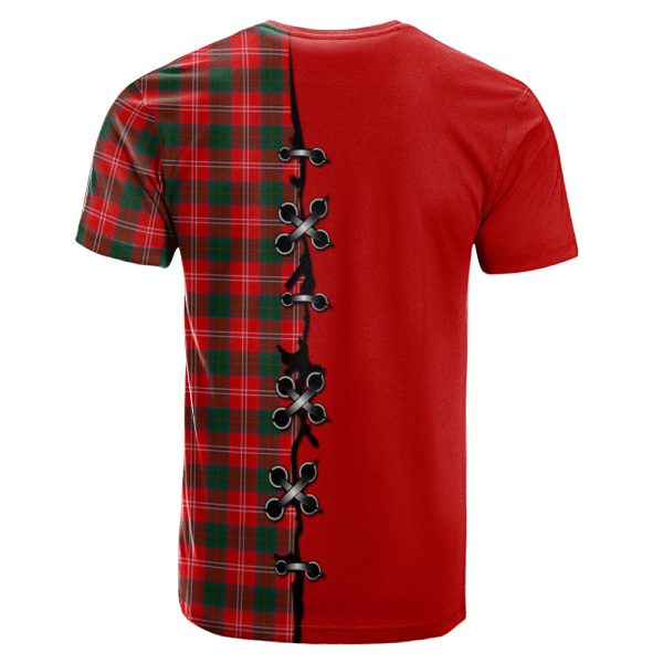 Chisholm Modern Tartan T-shirt - Lion Rampant And Celtic Thistle Style Hot on Sale - Image 2