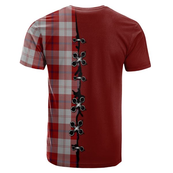 Cunningham Dress Tartan T-shirt - Lion Rampant And Celtic Thistle Style For Sale - Image 2