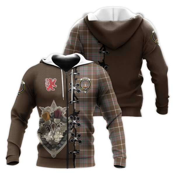 MacIntyre Hunting Weathered Tartan Hoodie - Lion Rampant And Celtic Thistle Style Online Hot Sale