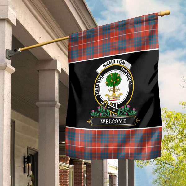 Hamilton Ancient Tartan Crest Garden Flag - Welcome Style Supply - Image 2