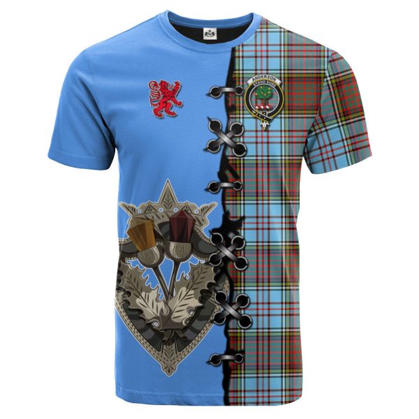 Anderson Ancient Tartan T-shirt - Lion Rampant And Celtic Thistle Style on Sale