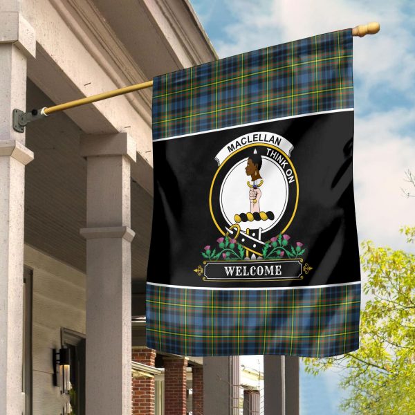 MacLellan Ancient Tartan Crest Garden Flag - Welcome Style Online now - Image 2