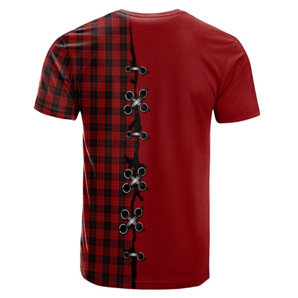 MacLeod Black and Red Tartan T-shirt - Lion Rampant And Celtic Thistle Style Cheap - Image 2
