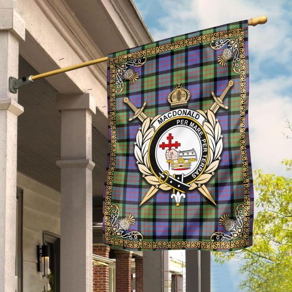 MacDonald Ancient Tartan Crest Garden Flag - Celtic Thistle Style Cheap