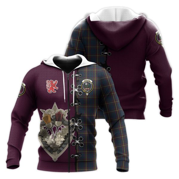 MacLaine of Lochbuie Hunting Tartan Hoodie - Lion Rampant And Celtic Thistle Style Online Sale