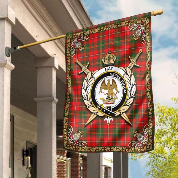 Hay Modern Tartan Crest Garden Flag - Celtic Thistle Style Sale