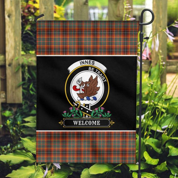 Innes Ancient Tartan Crest Garden Flag - Welcome Style For Cheap