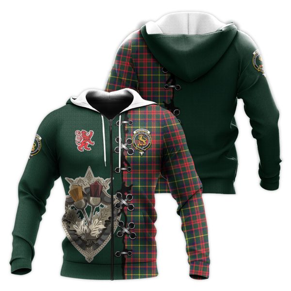 MacKintosh Hunting Modern Tartan Hoodie - Lion Rampant And Celtic Thistle Style For Sale