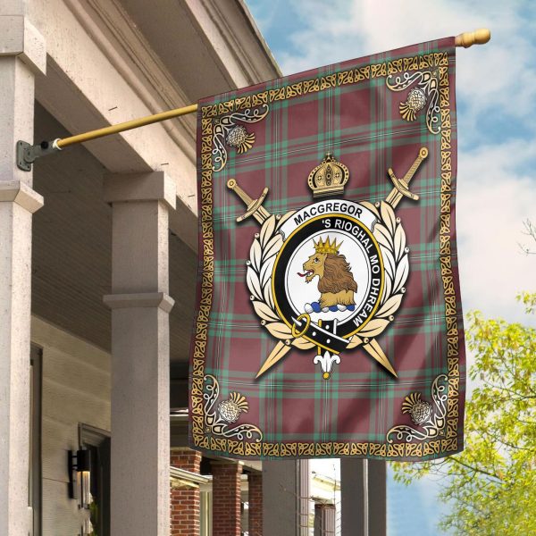 MacGregor Hunting Ancient Tartan Crest Garden Flag - Celtic Thistle Style Online Hot Sale