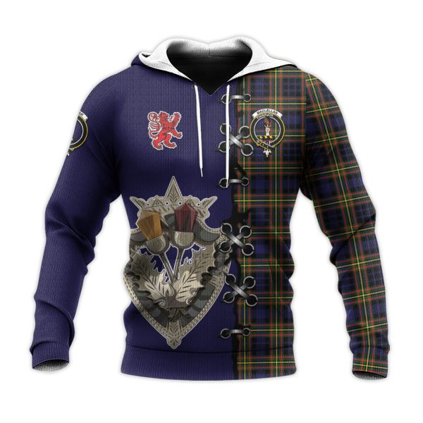 MacLellan Modern Tartan Hoodie - Lion Rampant And Celtic Thistle Style For Sale - Image 2