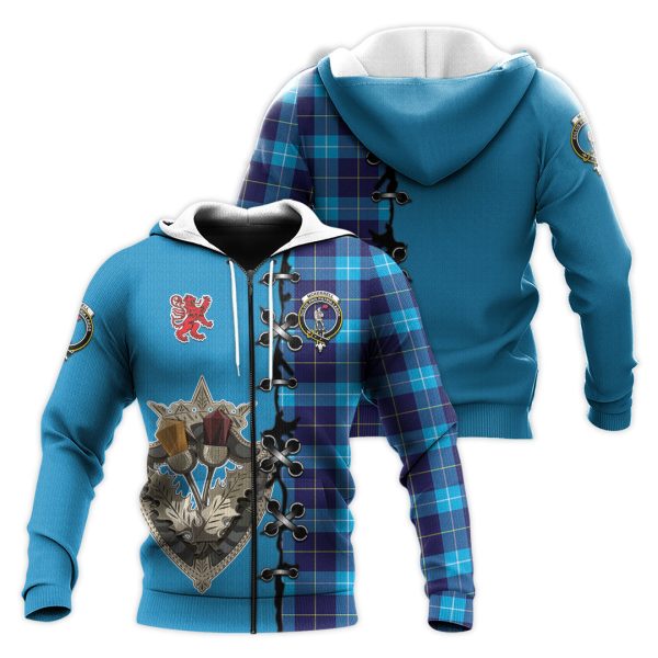 McKerrell Tartan Hoodie - Lion Rampant And Celtic Thistle Style Online Sale