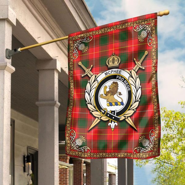 McPhee Tartan Crest Garden Flag - Celtic Thistle Style on Sale
