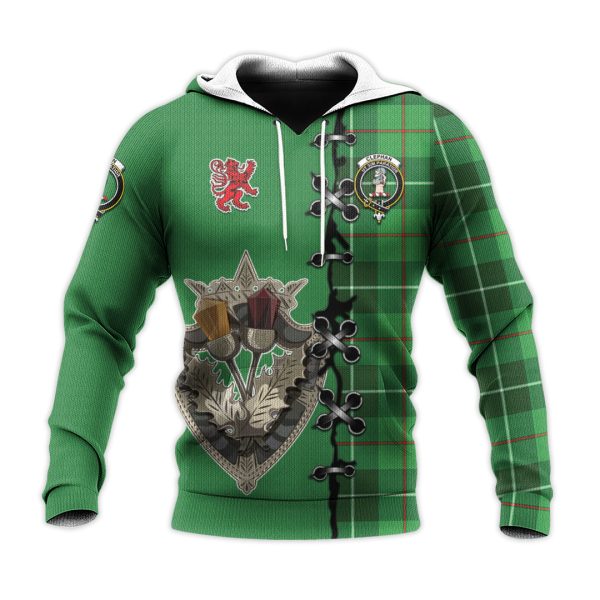 Clephan Tartan Hoodie - Lion Rampant And Celtic Thistle Style For Discount - Image 2