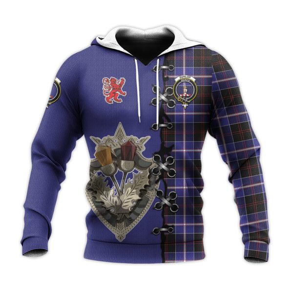 Dunlop Modern Tartan Hoodie - Lion Rampant And Celtic Thistle Style For Cheap - Image 2