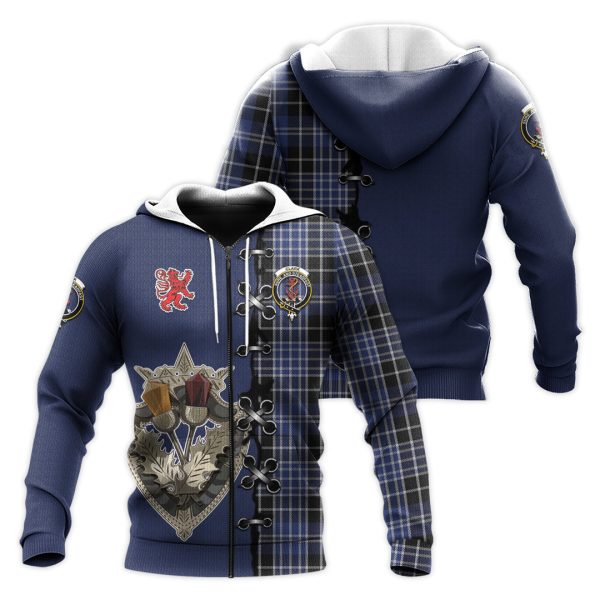 Clark Tartan Hoodie - Lion Rampant And Celtic Thistle Style For Cheap