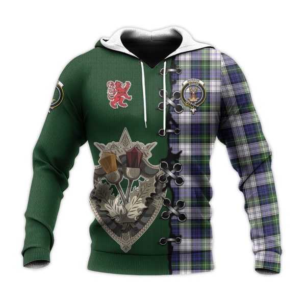 Gordon Dress Modern Tartan Hoodie - Lion Rampant And Celtic Thistle Style For Discount - Image 2