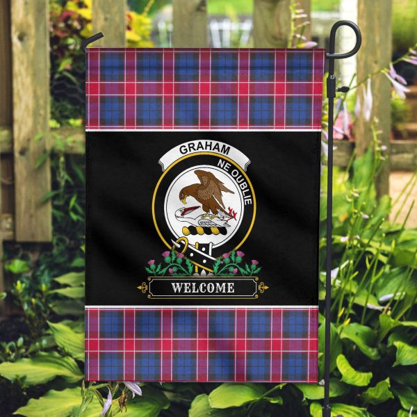 Graham of Menteith Red Tartan Crest Garden Flag - Welcome Style For Discount