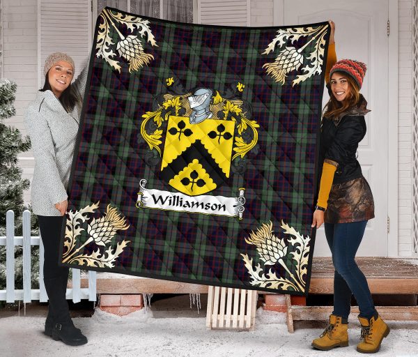 Williamson Tartan Crest Premium Quilt - Gold Thistle Style SP Sale - Image 2
