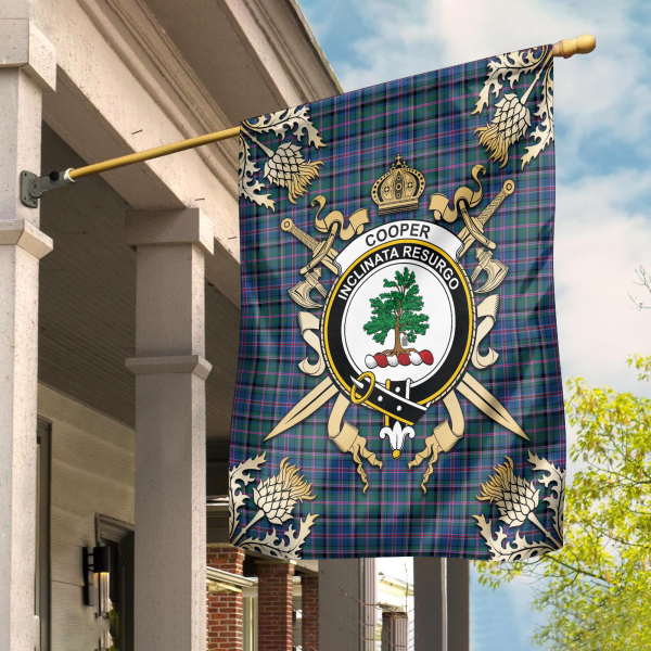 Cooper Ancient Tartan Crest 2 Garden Flag - Gold Thistle Style Online now - Image 2