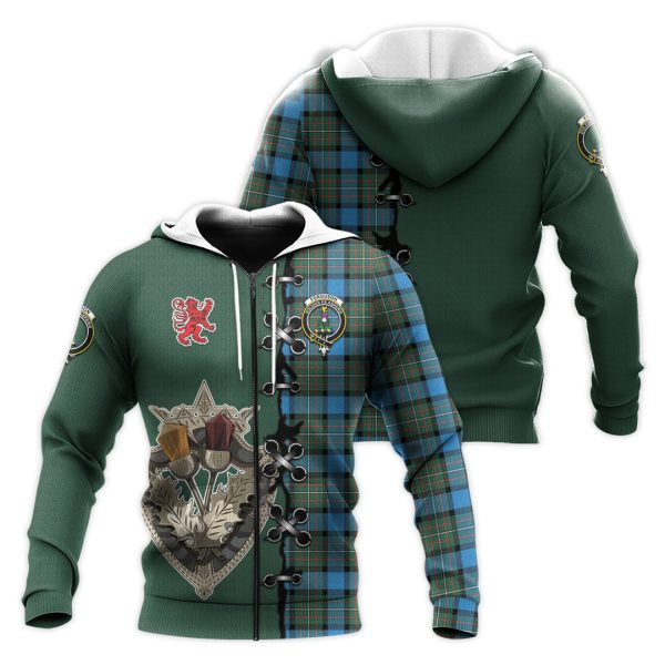 Fergusson Ancient Tartan Hoodie - Lion Rampant And Celtic Thistle Style Online