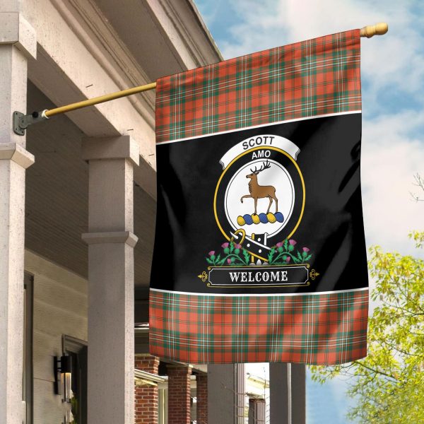 Scott Ancient Tartan Crest Garden Flag - Welcome Style Online Sale - Image 2