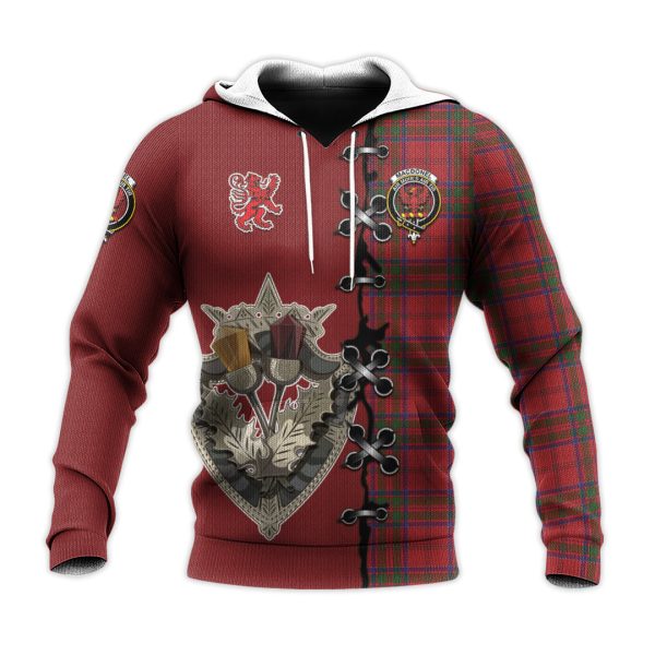 MacDonell of Keppoch Tartan Hoodie - Lion Rampant And Celtic Thistle Style For Discount - Image 2