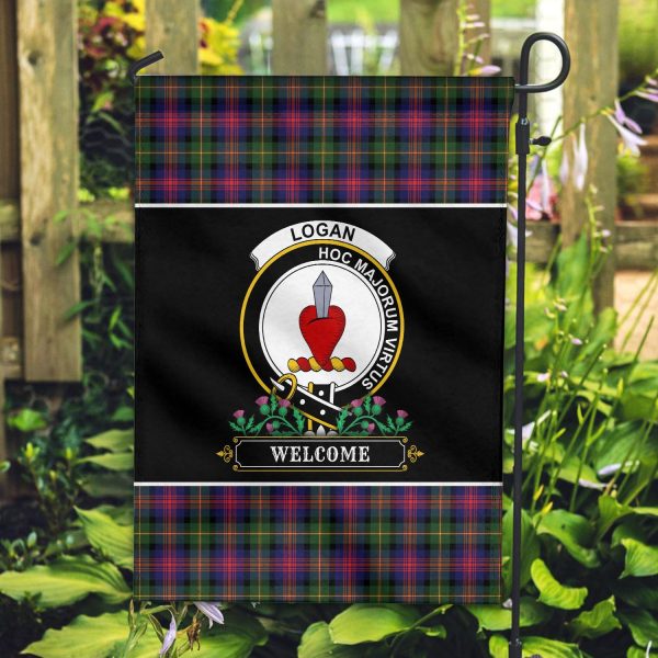 Logan Modern Tartan Crest Garden Flag - Welcome Style on Sale