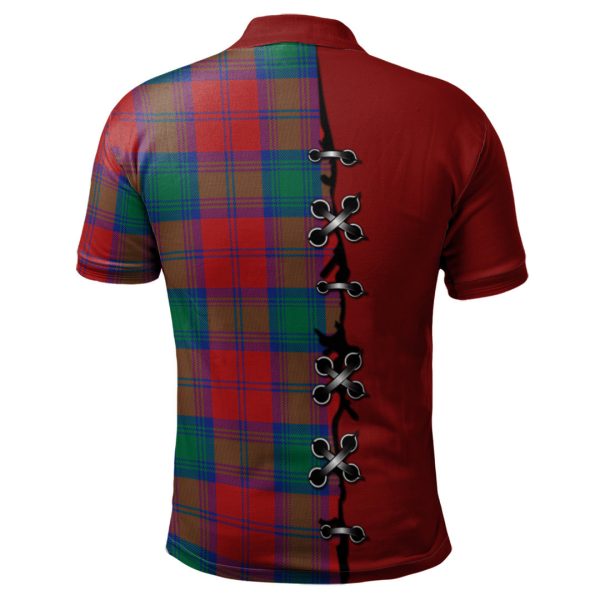 Byres (Byses) Tartan Polo Shirt - Lion Rampant And Celtic Thistle Style Hot on Sale - Image 2