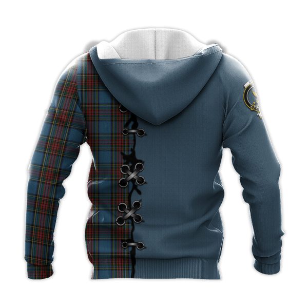 Stewart Royal Blue Tartan Hoodie - Lion Rampant And Celtic Thistle Style For Cheap - Image 3