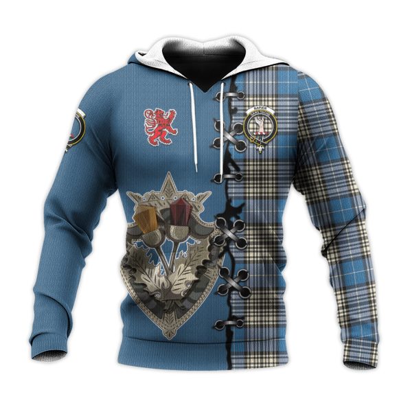 Napier Ancient Tartan Hoodie - Lion Rampant And Celtic Thistle Style on Sale - Image 2