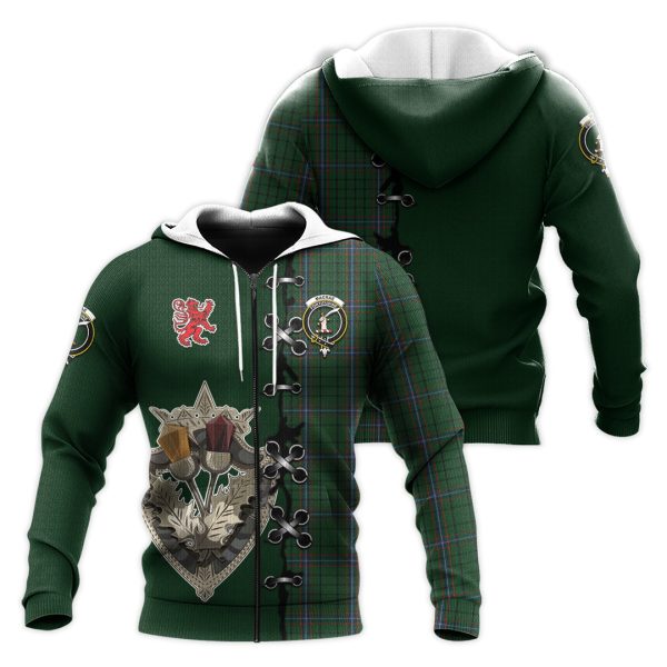 MacRae Tartan Hoodie - Lion Rampant And Celtic Thistle Style Supply