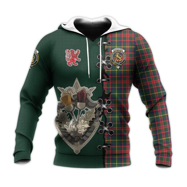 MacKintosh Hunting Modern Tartan Hoodie - Lion Rampant And Celtic Thistle Style For Sale - Image 2