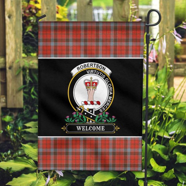 Robertson Weathered Tartan Crest Garden Flag - Welcome Style Sale