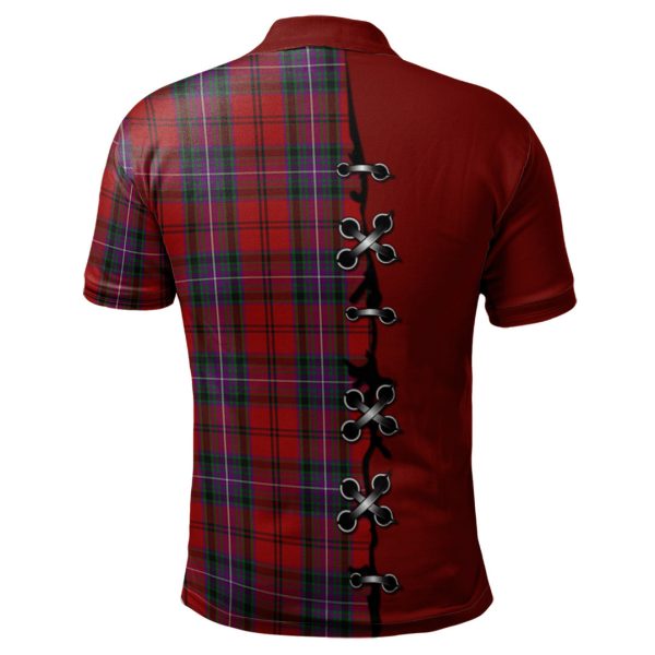 Kelly of Sleat Red Tartan Polo Shirt - Lion Rampant And Celtic Thistle Style For Cheap - Image 2