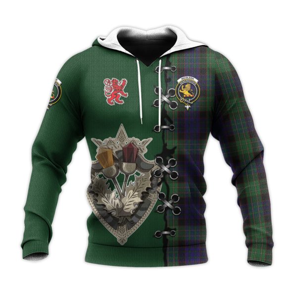 Nicolson Green Hunting Tartan Hoodie - Lion Rampant And Celtic Thistle Style For Sale - Image 2