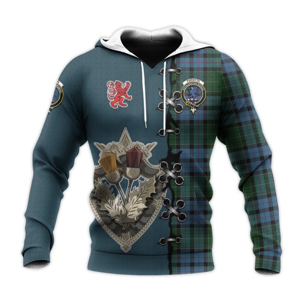 Forsyth Tartan Hoodie - Lion Rampant And Celtic Thistle Style For Sale - Image 2