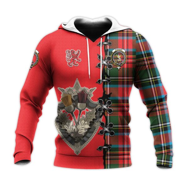 Stewart Royal Tartan Hoodie - Lion Rampant And Celtic Thistle Style Online now - Image 2