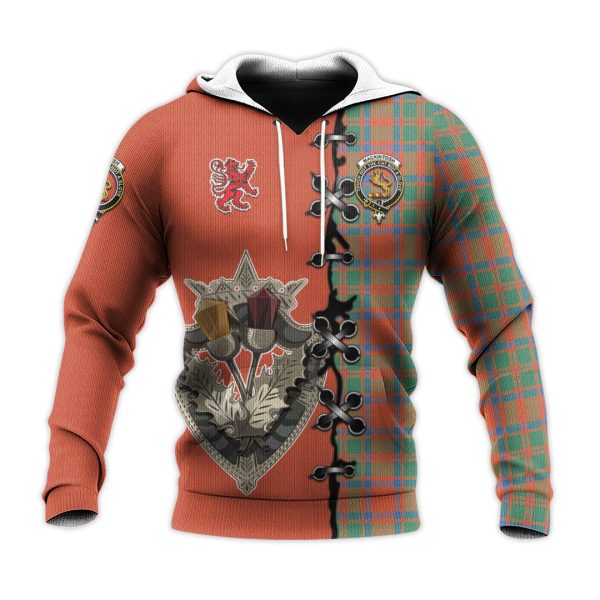 MacKintosh Ancient Tartan Hoodie - Lion Rampant And Celtic Thistle Style Sale - Image 2