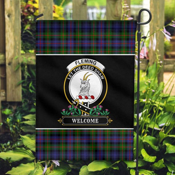 Fleming Tartan Crest Garden Flag - Welcome Style Sale