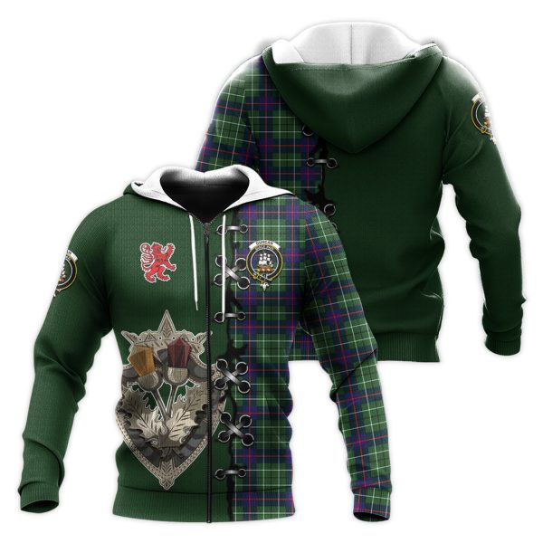 Duncan Modern Tartan Hoodie - Lion Rampant And Celtic Thistle Style Online Sale